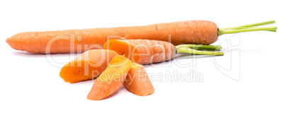 Raw carrot isolated on white