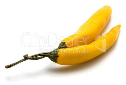 Fresh yellow chili pepper isolated