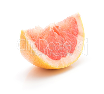 Red grapefruit isolated on white