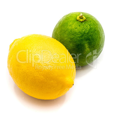 Fresh mixed citrus isolated on white