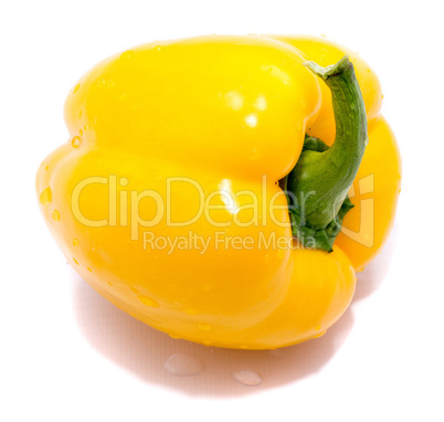 Fresh yellow paprika isolated on white