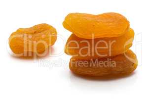 Dried apricot isolated on white