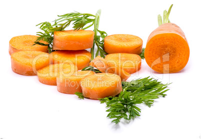 Raw carrot isolated on white