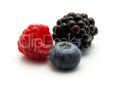 Berry mix isolated on white