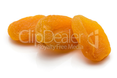 Dried apricot isolated on white