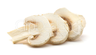 Raw champignons isolated on white