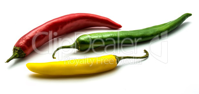 Fresh mixed chilli pepper isolated