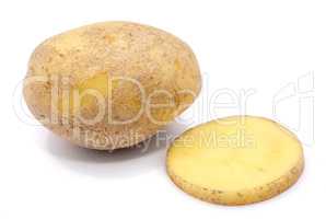 Fresh raw potatoes isolated on white
