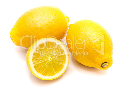 Fresh lemon isolated on white