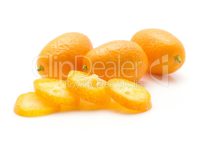 Fresh kumquat isolated on white