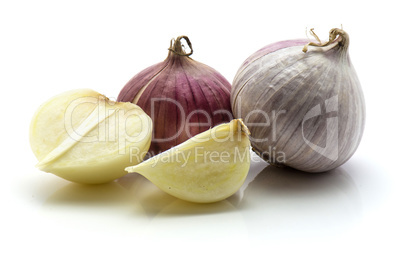 Fresh chinese garlic isolated on white