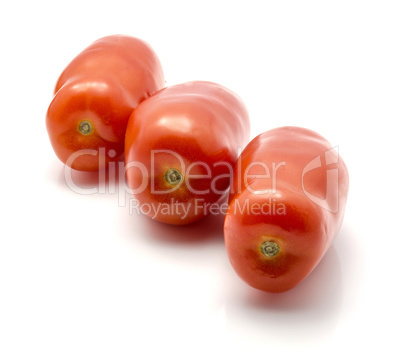 Fresh san marzano tomato isolated on white