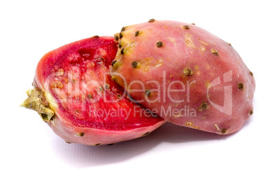 Fresh opuntia isolated on white