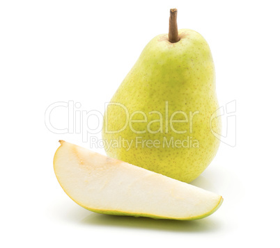 Green pear isolated on white