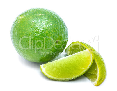 Fresh lime isolated on white