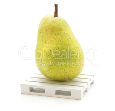 Green pear isolated on white