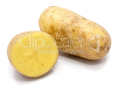 Fresh raw potatoes isolated on white