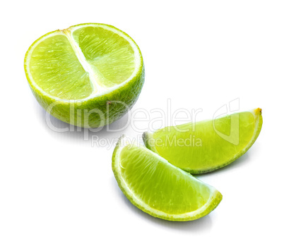 Fresh lime isolated on white