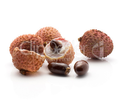 Fresh lychee isolated on white