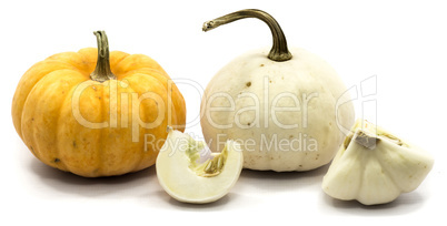 Mix of pumkpin isolated on white