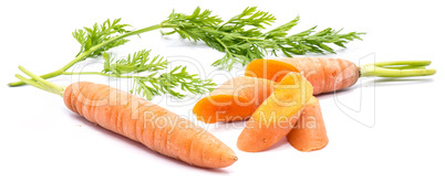 Raw carrot isolated on white