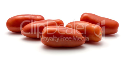 Fresh san marzano tomato isolated on white