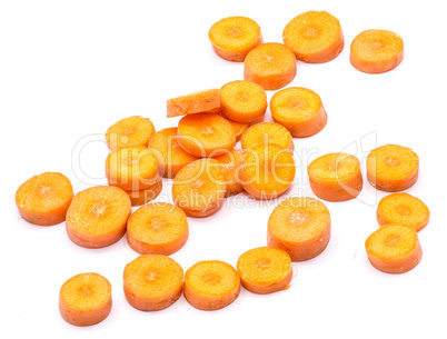 Raw carrot isolated on white