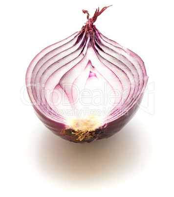 Fresh red onion isolated on white