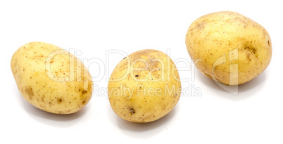 Fresh raw potatoes isolated on white