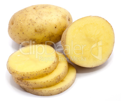 Fresh raw potatoes isolated on white