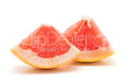 Red grapefruit isolated on white