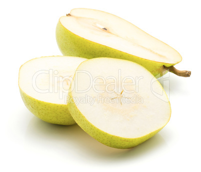 Green pear isolated on white