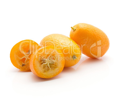 Fresh kumquat isolated on white