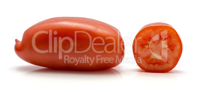 Fresh san marzano tomato isolated on white