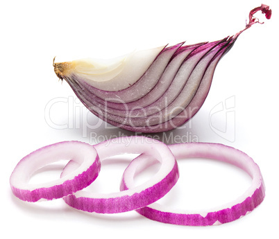 Fresh red onion isolated on white