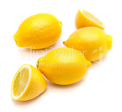 Fresh lemon isolated on white