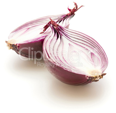 Fresh red onion isolated on white