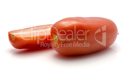 Fresh san marzano tomato isolated on white