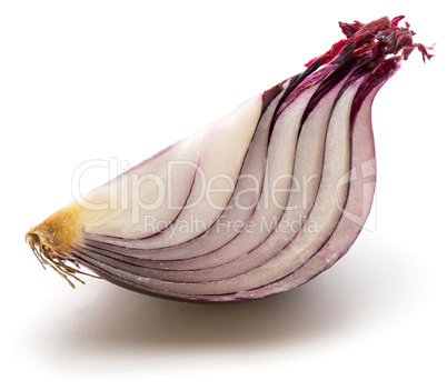 Fresh red onion isolated on white