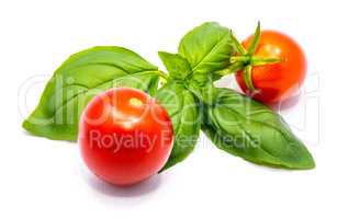 Red cherry tomatoe isolated