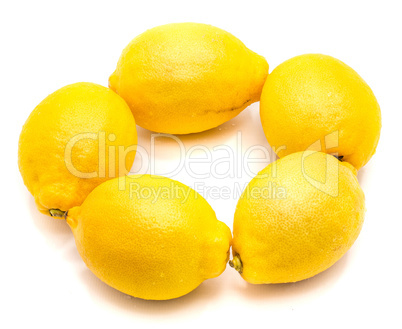 Fresh lemon isolated on white