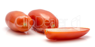 Fresh san marzano tomato isolated on white