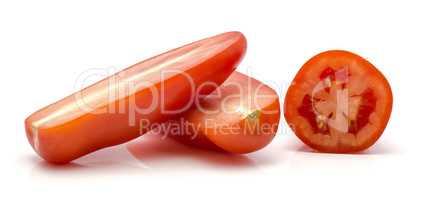 Fresh san marzano tomato isolated on white