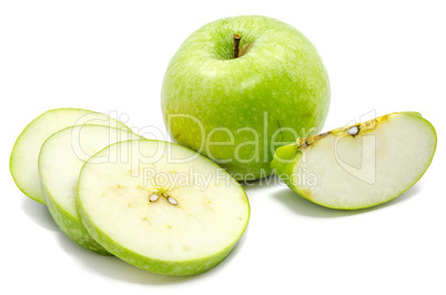 Apple granny smith isolated on white