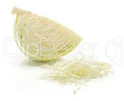 Raw white cabbage isolated on white