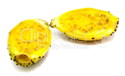 Fresh opuntia isolated on white