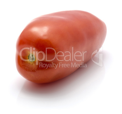 Fresh san marzano tomato isolated on white