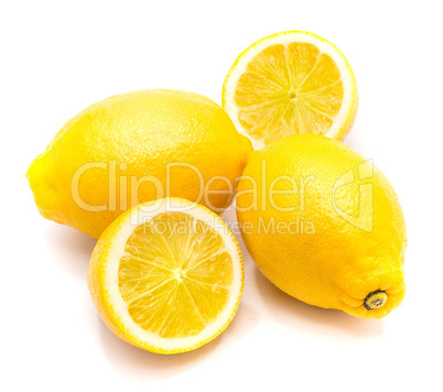 Fresh lemon isolated on white