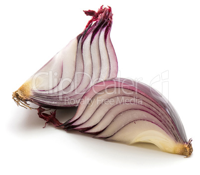 Fresh red onion isolated on white