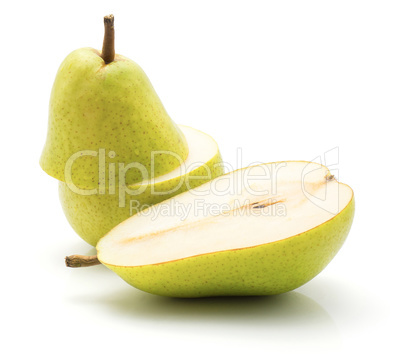 Green pear isolated on white